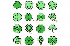Clover icons set vector flat Product Image 1