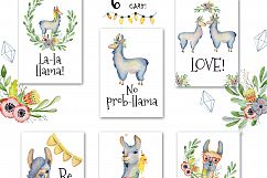 Cute llamas. Watercolor animals clipart Product Image 8