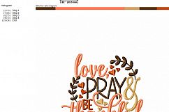 Love Pray And Be Thankful - Embroidery Design Product Image 3