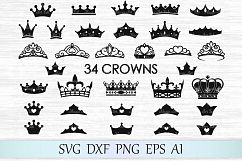 Crown svg, Crown svg file, Crowns svg, Tiara svg, Crown cut file, Princess crown svg, King crown svg, Crown clipart, Queen crown Product Image 1