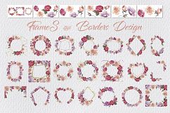 Pink and beige roses PNG watercolor set Product Image 5