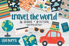Travel the World Clip Art Graphics, Patterns, &amp; SVGs Product Image 1