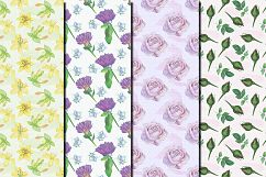 Watercolor Delicate flowers seamless digital paper pack Product Image 5