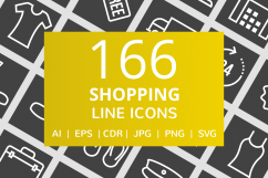 166 Shopping Line Inverted Icons Product Image 1