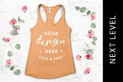 Light Orange Next Level Mockup 1533 Muscle Top Flat Lay Gym Product Image 1