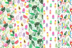 Watercolor Tropical Patterns Set Product Image 2