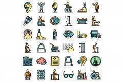 Handicapped icons set vector flat Product Image 1