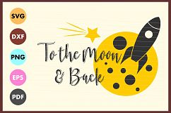 to the moon and back II, cute moon print, moon and back sign Product Image 1