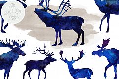 Deer, Reindeer &amp; Moose Clipart Set Product Image 4