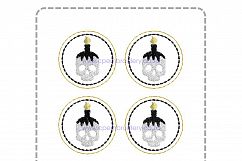 Candle Skull ITH Halloween Feltie Embroidery Design Product Image 7