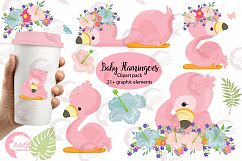 Flamingo clipart, baby flamingo clipart AMB-2470 Product Image 1