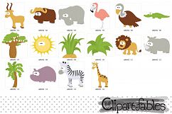 SAFARI clipart, cute animals clip art, instant download Product Image 2