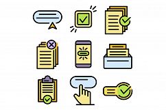 Request icons set vector flat Product Image 1