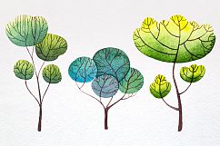 Watercolor trees set#2 Product Image 4