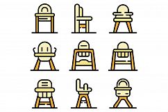 Feeding chair icons set vector flat Product Image 1