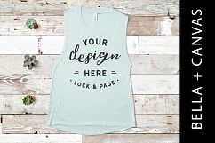 Mint Bella Canvas 8803 Mockup Tank Muscle Top Vest Flat Lay Product Image 1