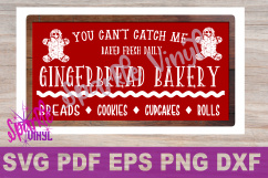 Christmas Gingerbread man Bakery sign farmhouse style svg cutting files for cricut  sihouette, DIY sign stencil Product Image 1