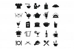 Restaurateur icons set, simple style Product Image 1