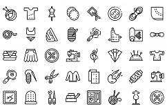 Haberdashery icons set, outline style Product Image 1