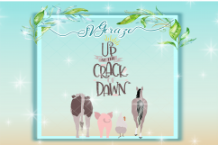 Farm Quote SVG, Up At The Crack Of Dawn Quote SVG, Svg Files, Cow, Pig, Chicken, Horse, Animal Butt, Cricut, Silhouette, DXF Product Image 1