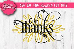Give Thanks - SVG DXF PNG Digital Cut File Product Image 1