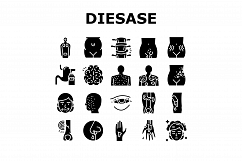 Disease Health Problem Collection Icons Set Vector Product Image 1