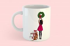 Fashion illustration - Christmas Girl 7 - Dark Skin Product Image 8