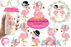 Flamingo clipart, flamingo LOVE clipart AMB-2472 Product Image 1