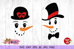 Snowman face svg , for Silhouette Cameo or Cricut Product Image 1