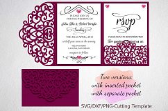 Tri Fold Wedding Invitation Pocket Envelope SVG DXF Template Product Image 1