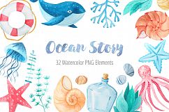 Watercolor Marine Ocean Story Product Image 1