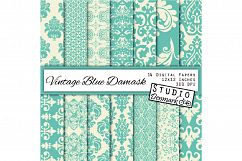 Decorative Floral Blue / Ivory Wedding Lace Backgrounds Product Image 1