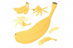 Banana icons set, isometric style Product Image 1