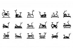 Sport exercise bike icons set, simple style Product Image 1