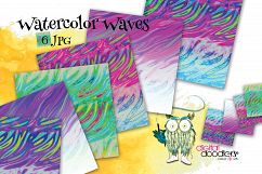 Watercolor Waves Digital Paper Product Image 3