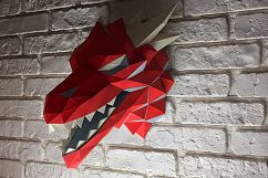 Game of Thrones, Winter is coming, Paper Dragon, Dragon Head, Papercraft Dragon, House Targaryen, animal head, Home Decoration, Printable Product Image 7