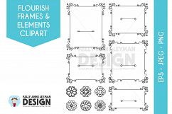Swirl Digital Frames Clipart, Digital Labels Clipart Set Product Image 2