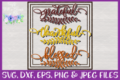 Grateful Thankful Blessed SVG Thanksgiving Design Product Image 3