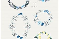 ETERNITY: navy &amp; blue watercolor floral collection Product Image 8