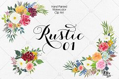 Rustic Watercolor Floral Clip Art Product Image 3