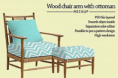Wood chair and ottoman Mockup Product Image 3