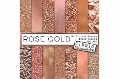 Rose Gold Foil Glitter Textures - Digital Papers Product Image 1