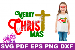 Merry Christ Mas svg, Merry Christmas svg, svg Christmas, Christmas svg, Christian svg, Merry Christmas cut file for Silhouette Cricut  Product Image 2