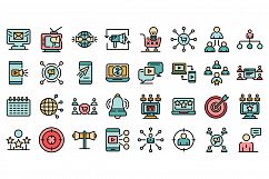 Remarketing icons vector flat Product Image 1