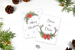 Christmas Antlers Watercolor Clipart Product Image 8