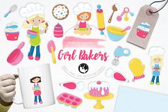 Girl Bakers  graphics and illustrations Product Image 1