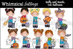 Wally and Wanda Love Halloween Clipart Collection Product Image 1