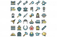 Blacksmith icons set vector flat Product Image 1