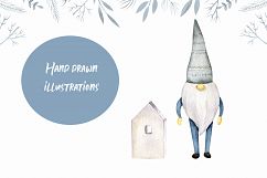 Winter Scandinavian Elfs, Nordic decor clipart watercolor Product Image 8