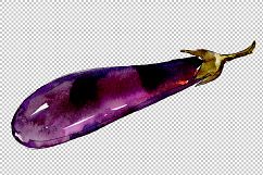 Purple eggplant vegetables PNG watercolor set Product Image 4